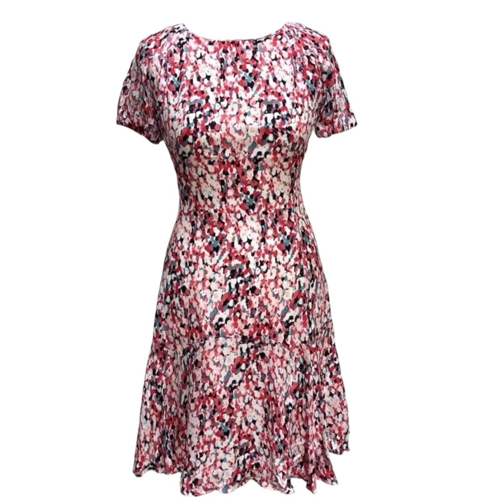 Reiss Floral Fit And Flare Mini Dress Size 6 Feminine Flirty Party Lady Like
